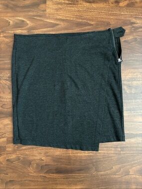 CAbi Vintage 998 Black/charcoal Mini Wrap-Front Skirt